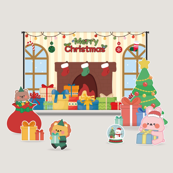 크리스마스 현수막 포토존 이벤트 행사장 쇼핑몰 기업 등신대 제작 어린이집 유치원