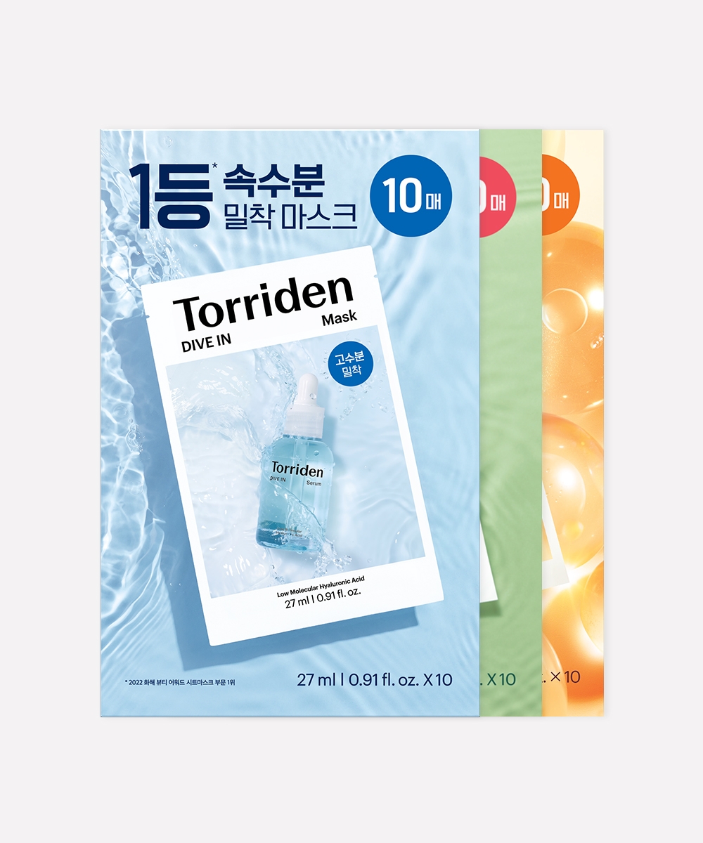 [썸머세일] [마스크30매묶음] 다이브인 히알루론산 마스크 10매 + 셀메이징 비타C 마스크 10매 + 밸런스풀 마스크 10매 + 다이브인 멀티패드 2매