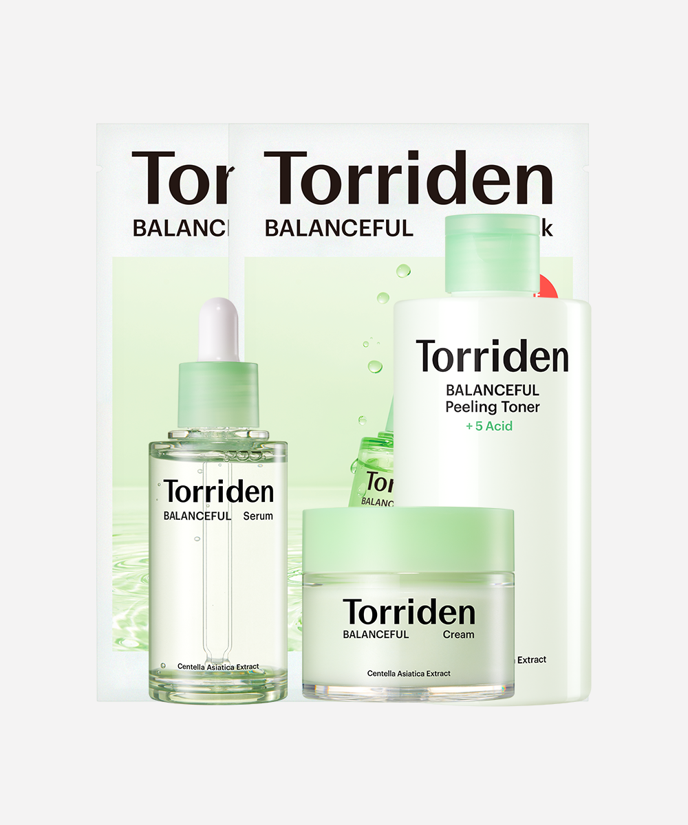 Balanceful Cica exfoliating Toner 250 ml + Cica Calming Serum 50 ml + Cica Calming Cream 80 ml + Cica Mask 2 sheets
