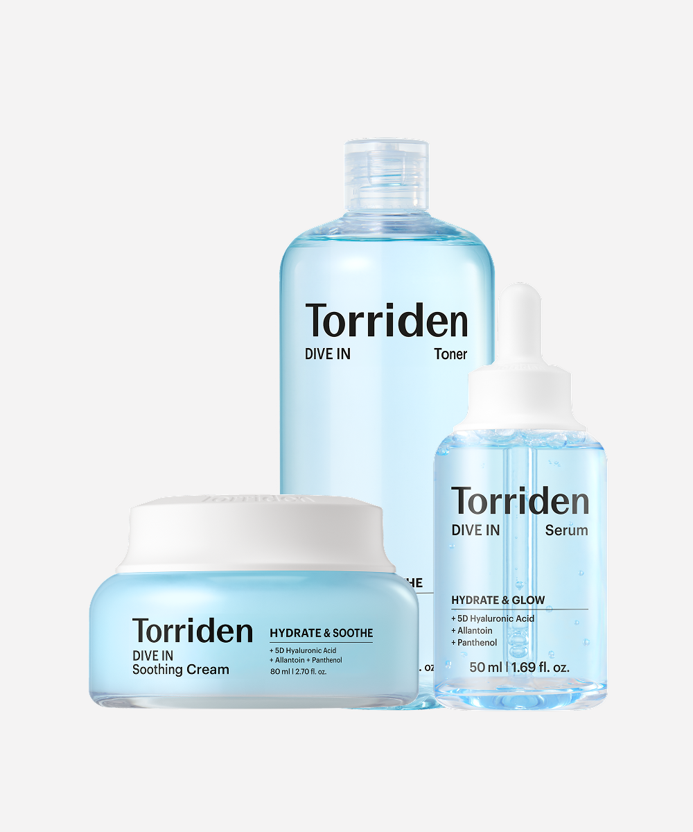 [3-piece set] [NEW] DIVE-IN Low-molecular Hyaluronic Acid Serum 50 ml + Toner 300 ml + Soothing Cream 100 ml