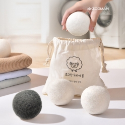 조그만 건조기 대형 건조볼 양모볼 뉴질랜드산 100% 천연 고급 양모 7cm 6개