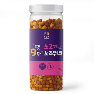 목우촌 펫9단 노즈워크 트릿 강아지 져키 간식 소고기 1kg