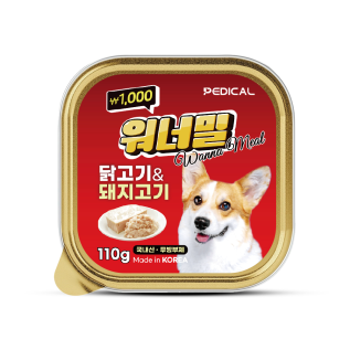 워너밀 강아지캔 닭고기&돼지고기110g