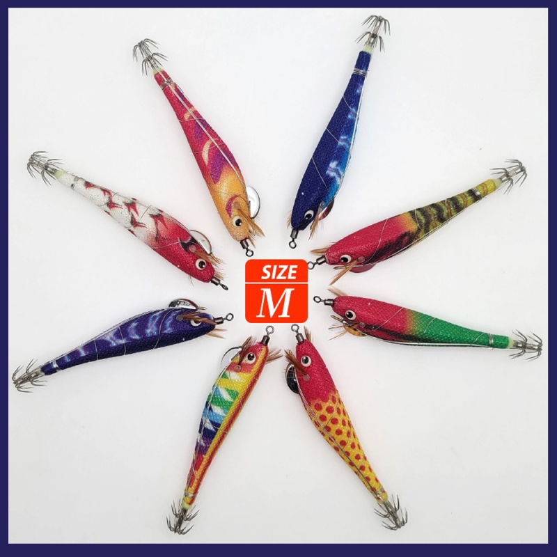 무라사메 삼봉에기 M(8cm) 야광 UV 수평에기