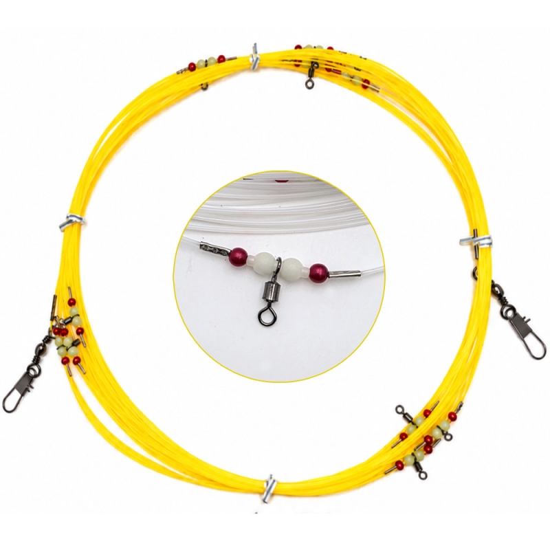 갈치채비 야광파이프도래 갈치기둥줄 원줄 색상-옐로우(노랑색)