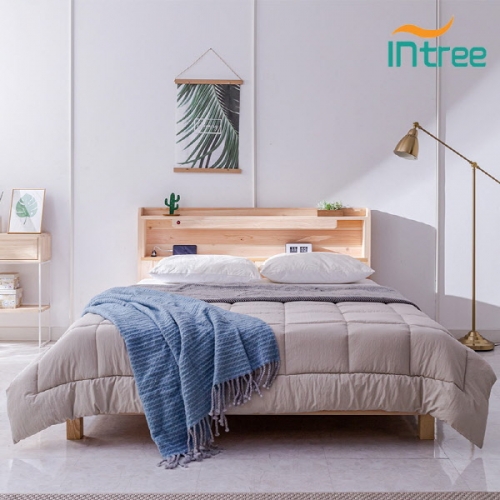 순 편백나무 LED 평상침대 퀸 매트선택