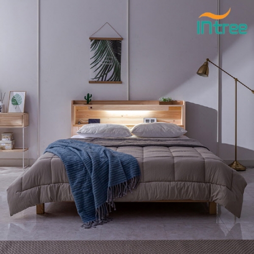 순 편백나무 LED 평상침대 퀸 매트선택