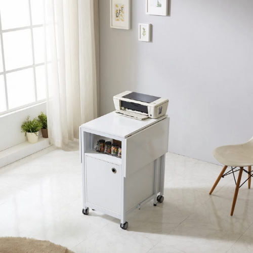 인트리 화이트철재 어반스틸 접이식 휠 식탁테이블 의자미포함 아일랜드식탁 책상대용