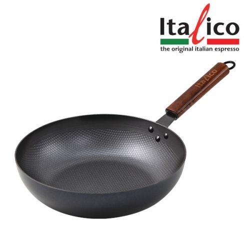 [이탈리코] 특수코팅 무쇠주물 궁중팬 28cm 인덕션사용가능 우드손잡이