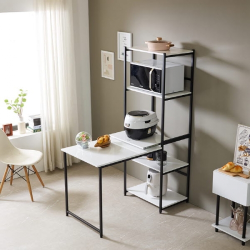 인트리 메가 다용도 4단 선반장 식탁세트 2개색상