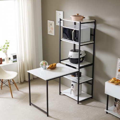 인트리 메가 다용도 4단 선반장 식탁세트 2개색상