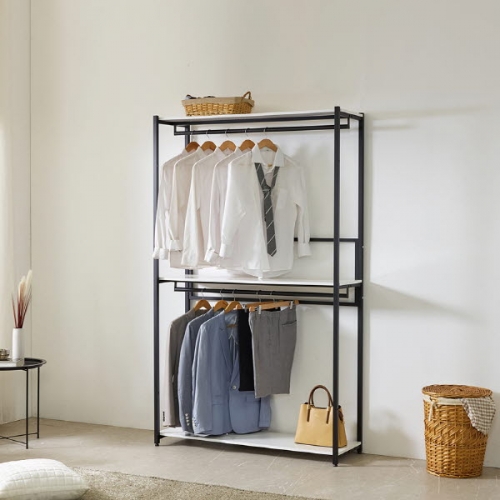 인트리 메가 2단 행거 옷장 1200 와이드 블랙