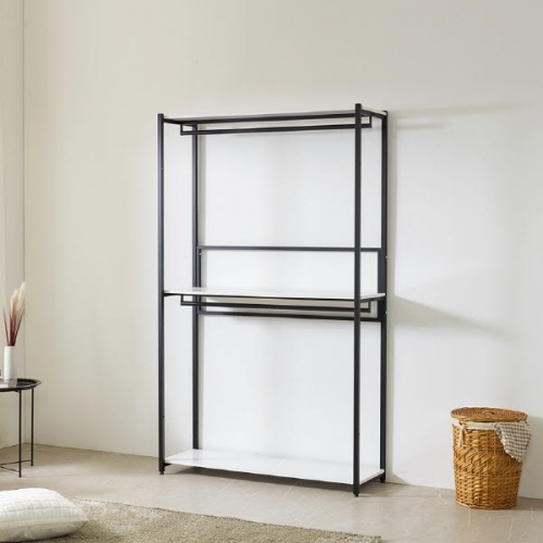 인트리 메가 2단 행거 옷장 1200 와이드 블랙