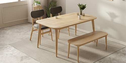 루이 원목 4인 식탁세트 벤치형