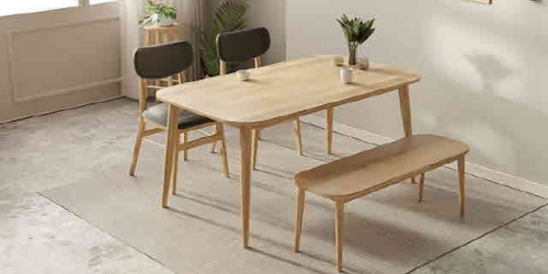 루이 원목 4인 식탁세트 벤치형