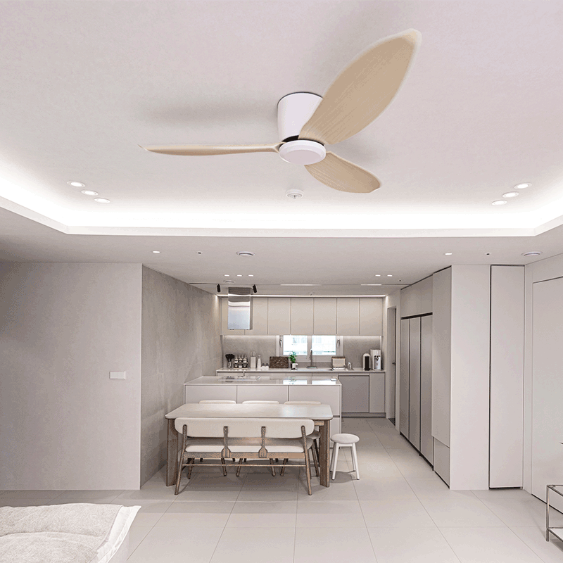 한국형 벨로스 IoT 스마트 실링팬 132cm 52인치 화이트우드 LED조명포함 거실용