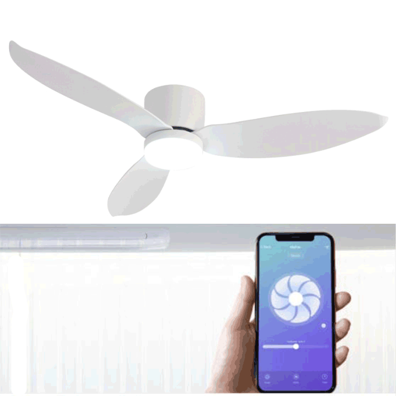 한국형 벨로스 IoT 스마트 실링팬 132cm 52인치 올화이트 LED조명포함 거실용