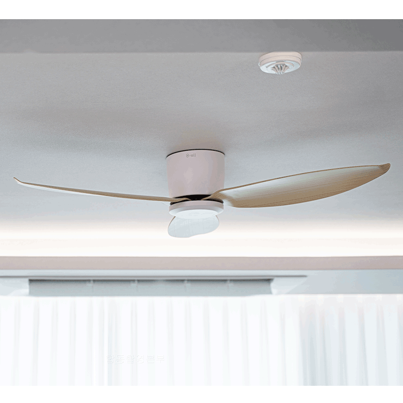 한국형 벨로스 IoT 스마트 실링팬 112cm 44인치 화이트우드 LED조명포함 거실방겸용