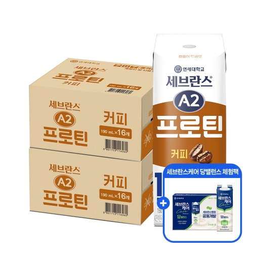 [세브란스케어 당밸런스 체험팩 증정] 세브란스 A2 프로틴 커피맛 190ml (32팩)