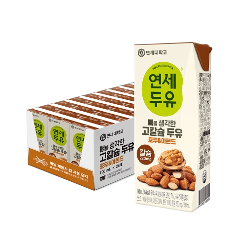 뼈를 생각한 고칼슘 두유 호두&아몬드 190ml (24팩)