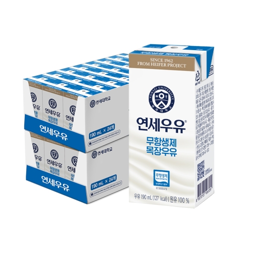 무항생제인증 멸균우유 190ml (48팩)