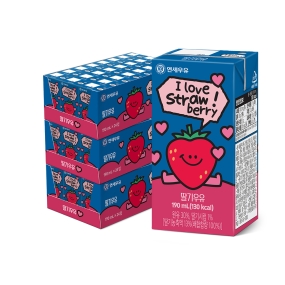 멸균 딸기맛 우유 190ml (72팩)