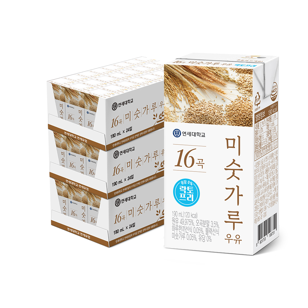 16곡 락토프리 미숫가루 우유 190ml (72팩)