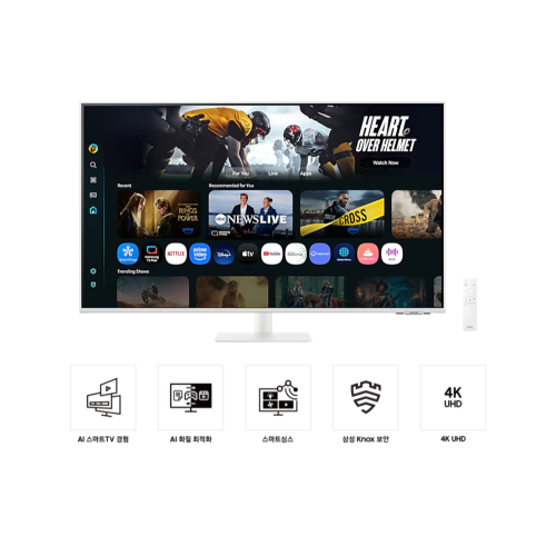 삼성 2025 4K 스마트모니터 M1 화이트 LS43FM1E3UKXKR