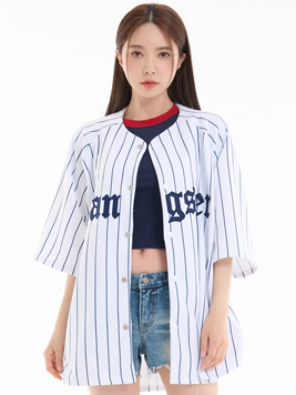 OUT(101255) 갱스터 오버핏 야구져지