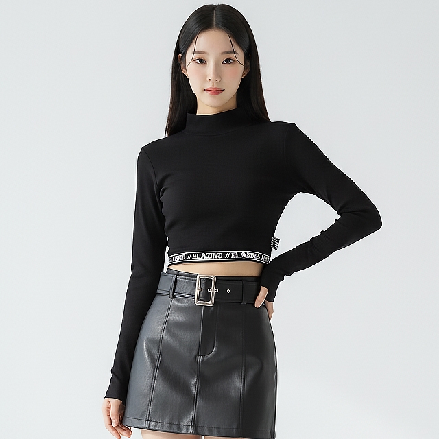 TOP(9047) 블레이징 하이 밴드크롭티