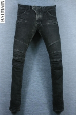 BALMAIN 발망 바이커 6 포켓 셀비지 크롭 스판 투슬림 (허리 32, 키 175이하) - b472