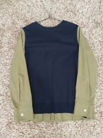 [90] BEAN POLE 니트 배색 셔츠