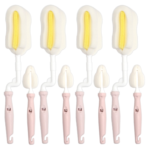 회전형 젖병솔+젖꼭지솔 세트 x4개 (인디핑크)