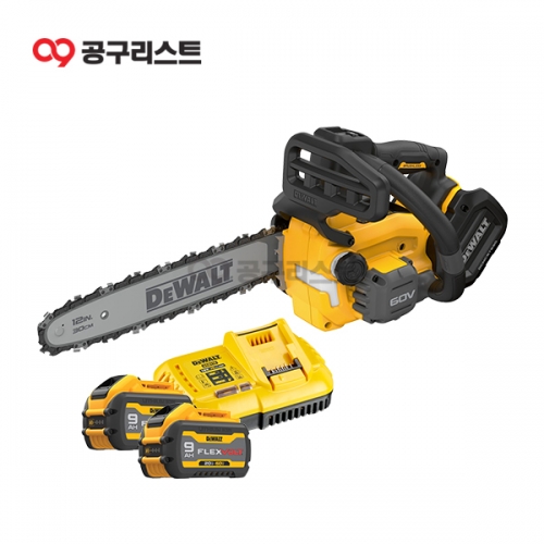 디월트 60V MAX 12인치 탑핸들 체인톱 DCMCST630X2