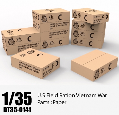 DT35141 1/35 U.S Vietnam War MCI C-Ration Cartons (Paper) DT35141 1/35 U.S Vietnam War MCI C-Ration Cartons (Paper)