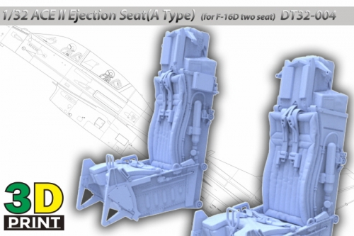 DT48016 1/48 ACE II Ejection Seat Set(A Type) for F-16D Twin Seat DT48016 1/48 ACE II Ejection Seat Set(A Type) for F-16D Twin Seat