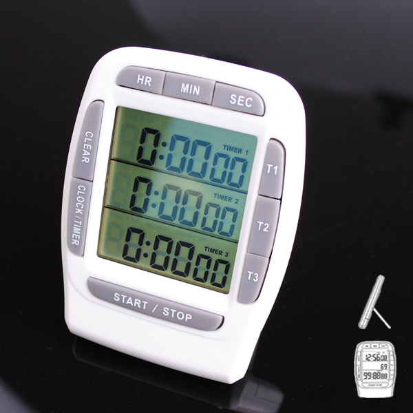모던홀릭 3채널 디지털 타이머 스탑와치 탁상시계