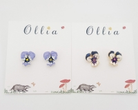 올리아 팬지 귀걸이(2color)