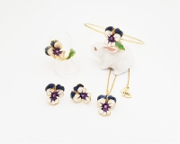 올리아 팬지 귀걸이(2color)