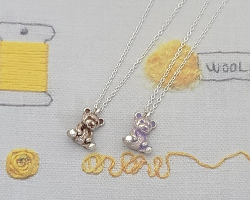 올리아 테디베어 솔리드 레이어드 925 실버  은목걸이 (2color)