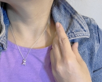 올리아 테디베어 솔리드 레이어드 925 실버  은목걸이 (2color)