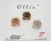 올리아 장미 진주 패션귀걸이 (3color)