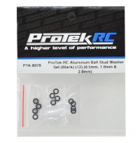 [PTK-8370] ProTek RC Aluminum Ball Stud Washer Set (Black) (12) (0.5mm, 1.0mm & 2.0mm)