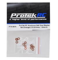 [PTK-8375] ProTek RC Aluminum Ball Stud Washer Set (Orange) (12) (0.5mm, 1.0mm & 2.0mm)