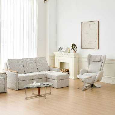 알트레스트 AL002 마사지 리클라이너 아이보리 패브릭 안마의자