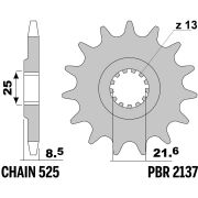 [PBR] KAWASAKI NINJA 1100SX 25~ / 525 스펙 프론트 스프로켓 / 2137