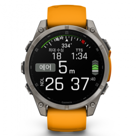 가민 피닉스 fenix 8 &ndash; 47 mm, AMOLED GPS 프리미엄 아웃도어 스마트워치 ,  레크레이션 다이빙 기능 (재고소진시 예약발송으로진행) 오렌지