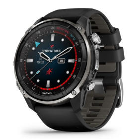 가민 Descent Mk3i &ndash; 51mm 실버 블랙 DLC 티타늄, 페블 그레이 밴드