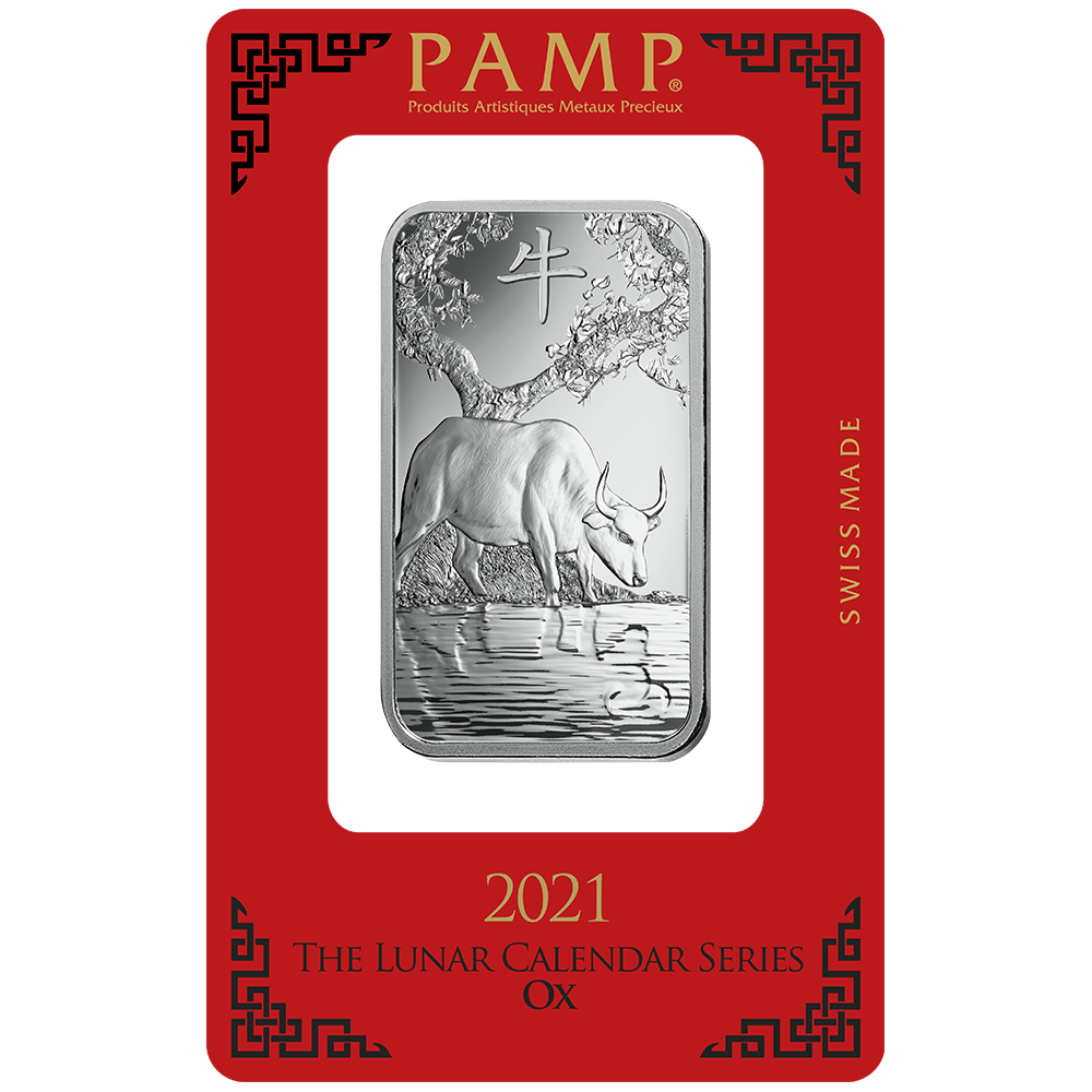Pamp Suisse Lunar OX Minted Silver bar