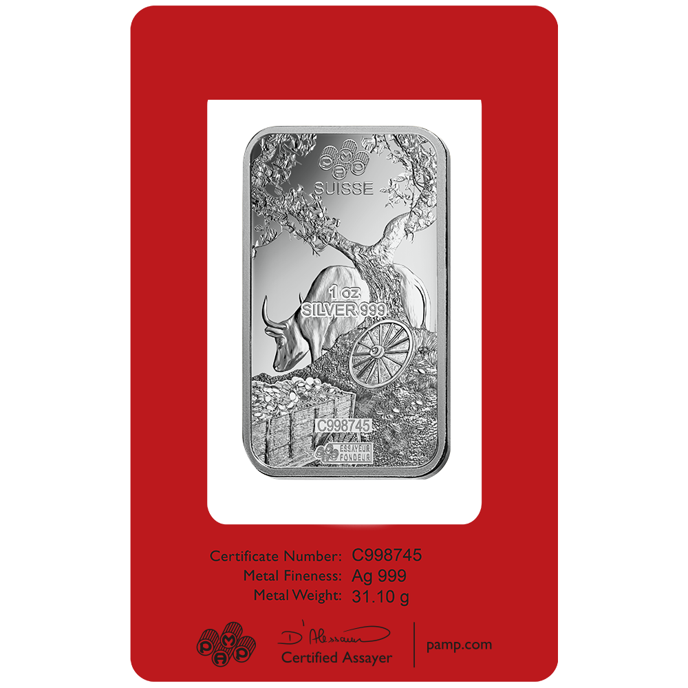 Pamp Suisse Lunar OX Minted Silver bar